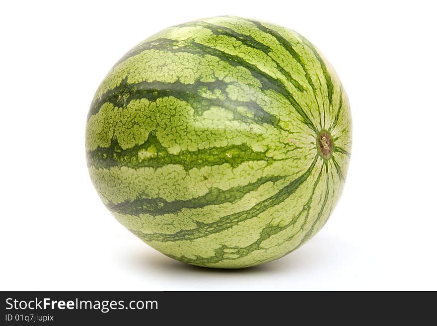 A whole fresh watermelon isolated. A whole fresh watermelon isolated