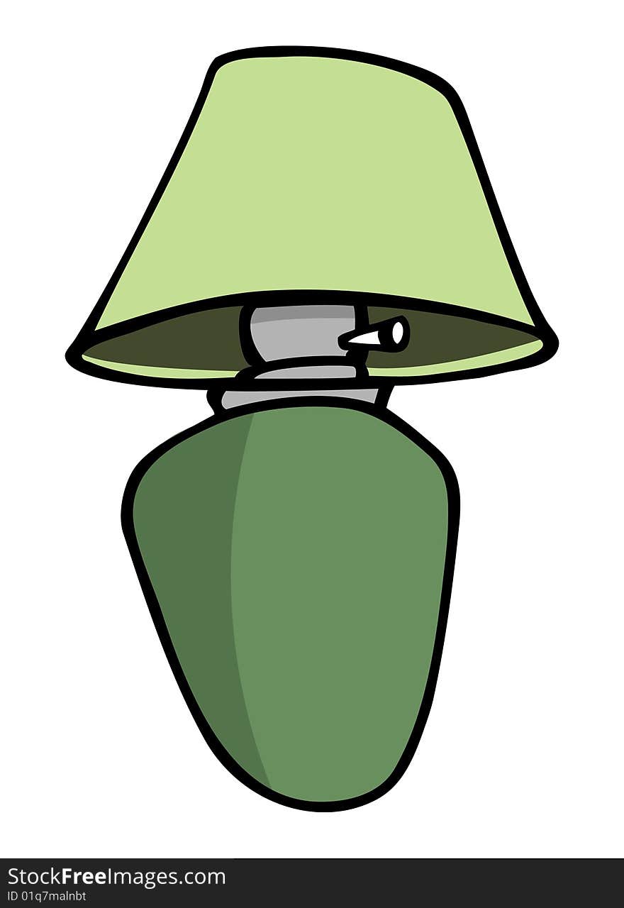 Cartoon illustration of a lamp