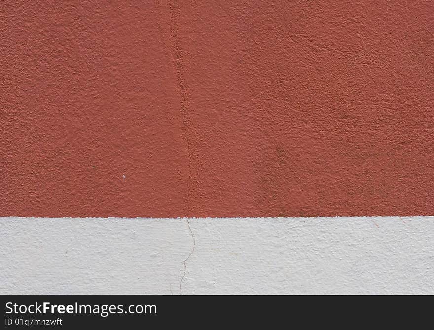 Red wall with a white stripe