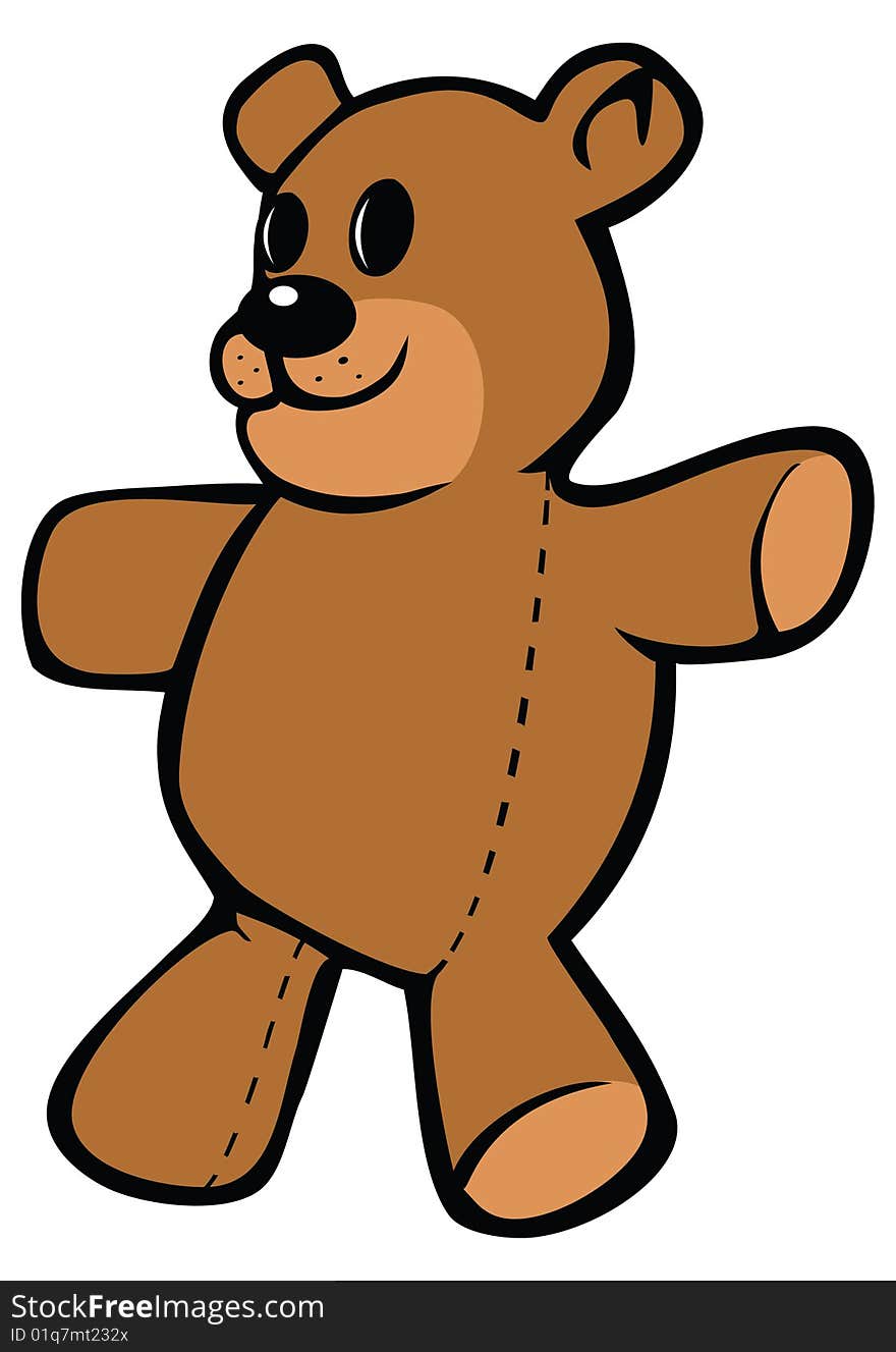 Cartoon illustration of a plush Teddy bear