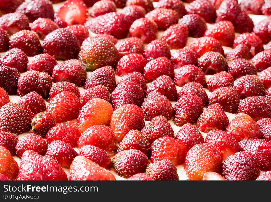 Close up of delicious looking strawberry fruit cake. Close up of delicious looking strawberry fruit cake