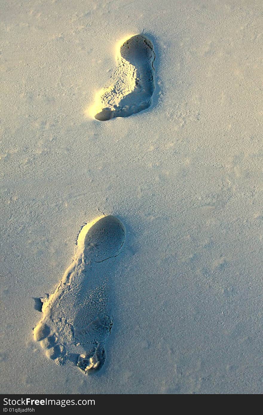 Footprint on sand