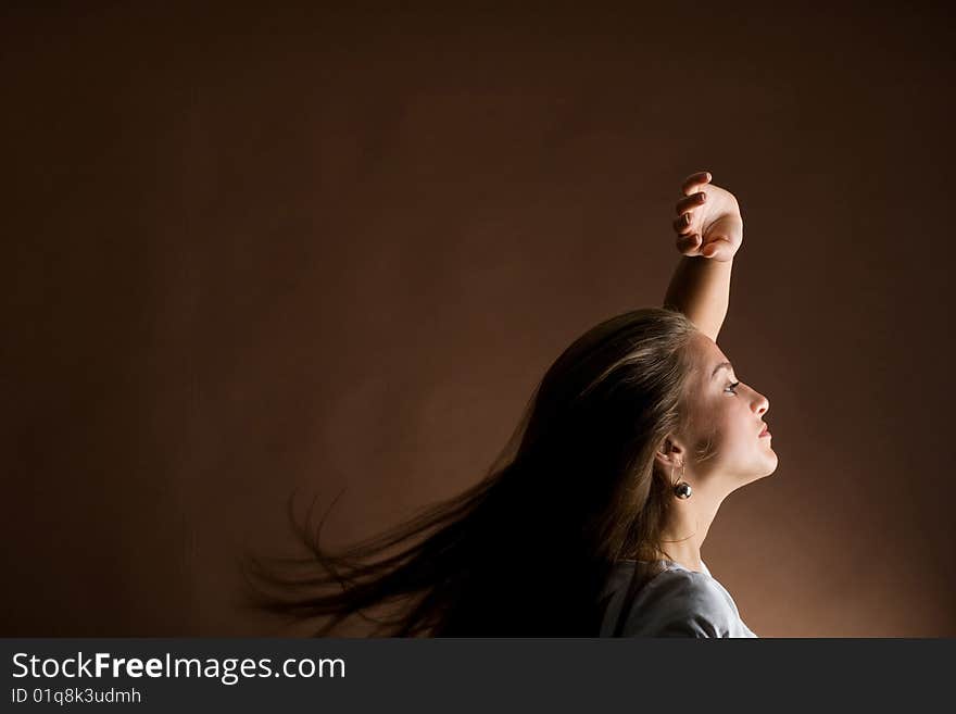 Woman with beautiful brown hair