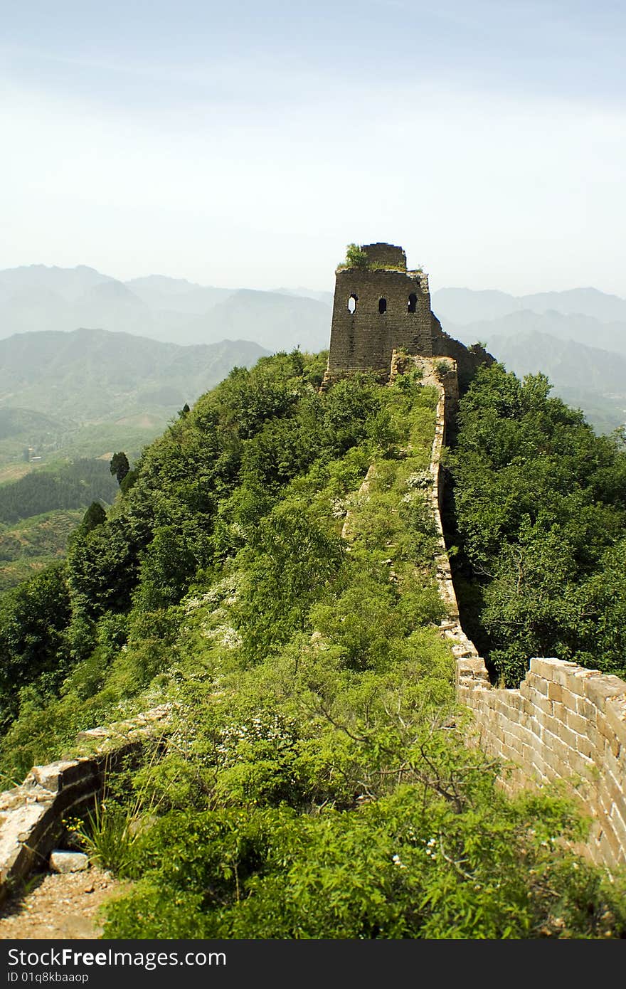 Unrestored section of the great wall in hebei province. Unrestored section of the great wall in hebei province