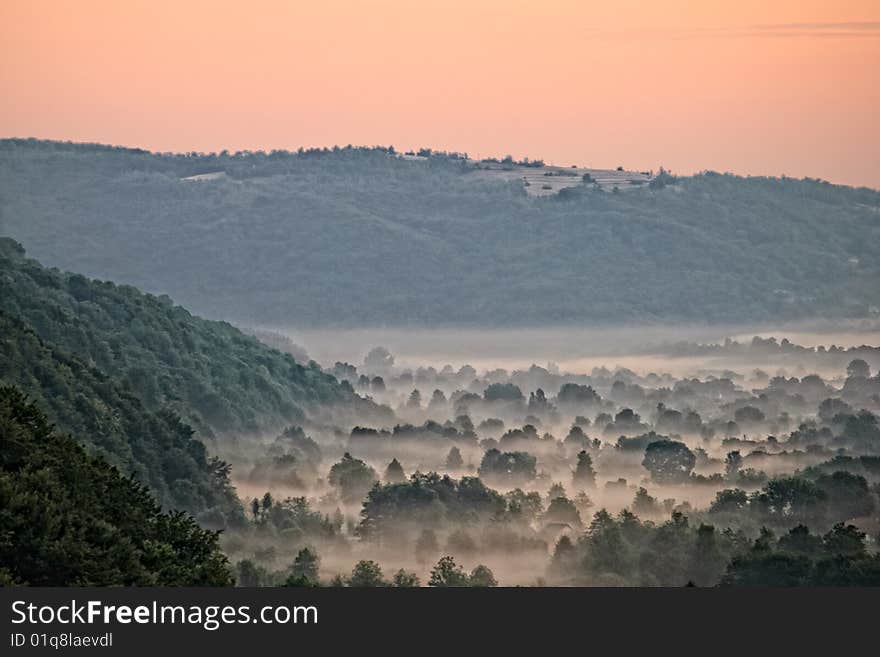 Spring landscape - the blue sky, white clouds. Spring landscape - the blue sky, white clouds