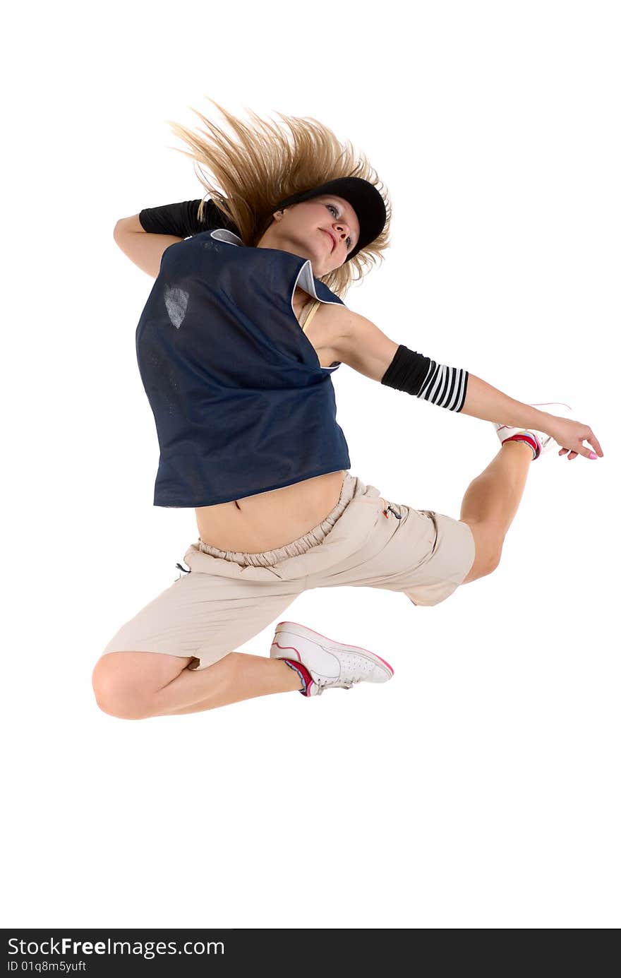 Young woman dancing modern dance