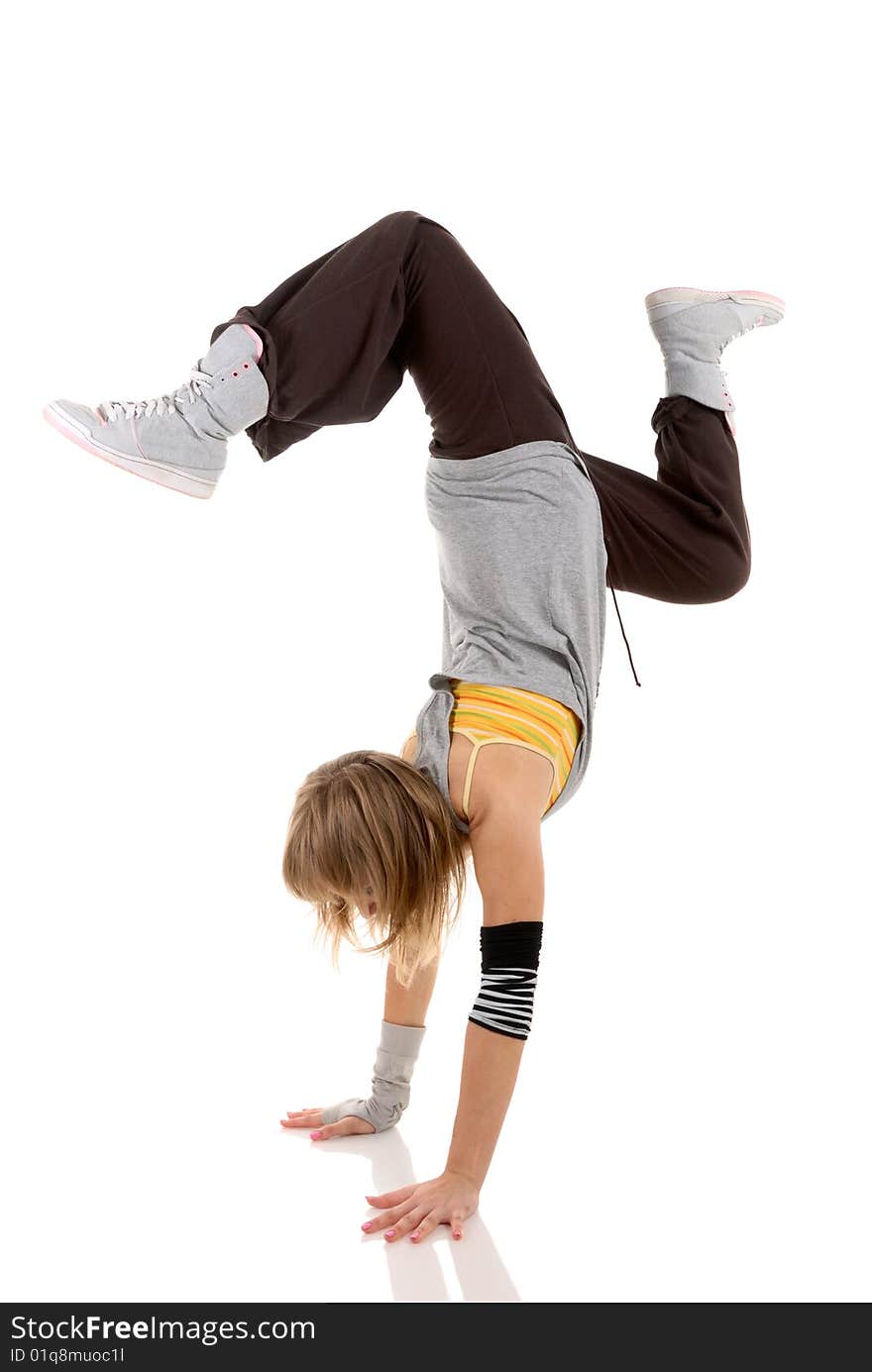 Young woman dancing modern dance