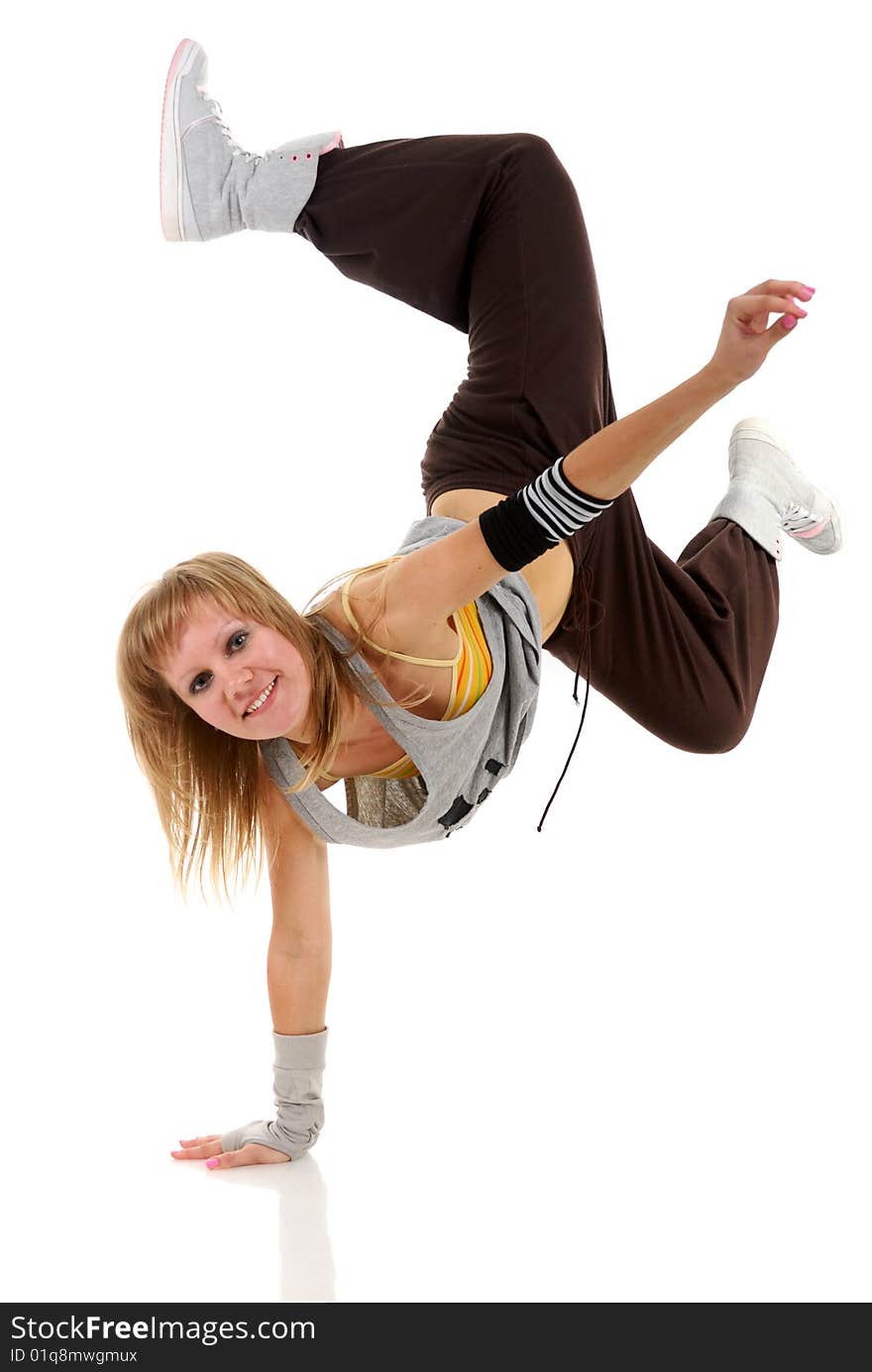 Young woman dancing modern dance