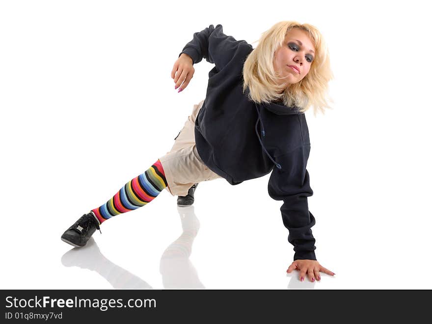 Young woman dancing modern dance