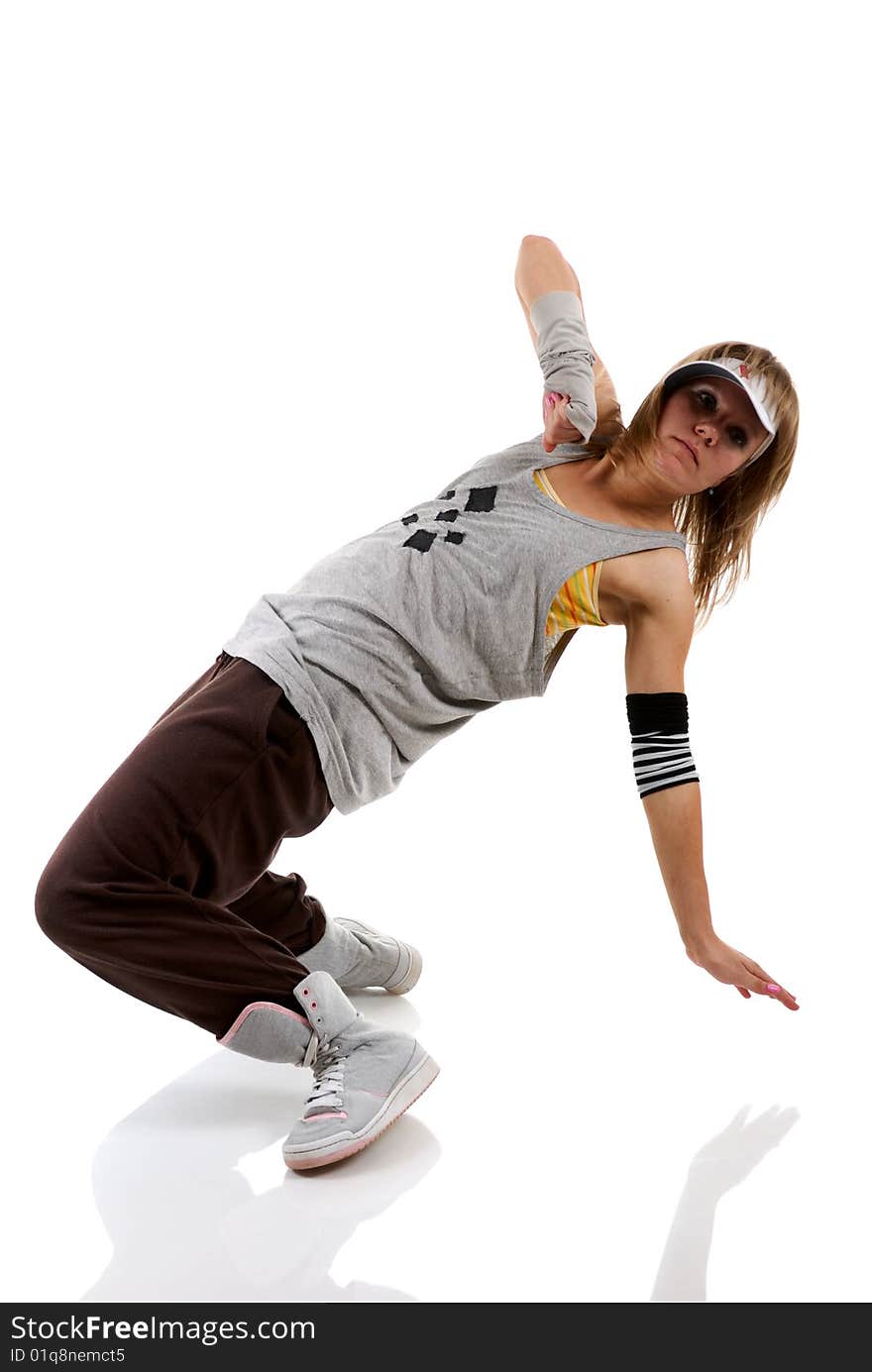 Young woman dancing modern dance