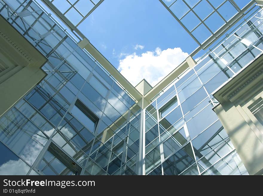 Business centre with glass walls. Business centre with glass walls