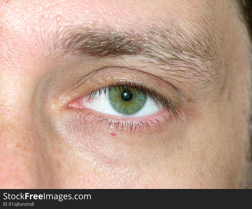 A close up of man´s eye. A close up of man´s eye