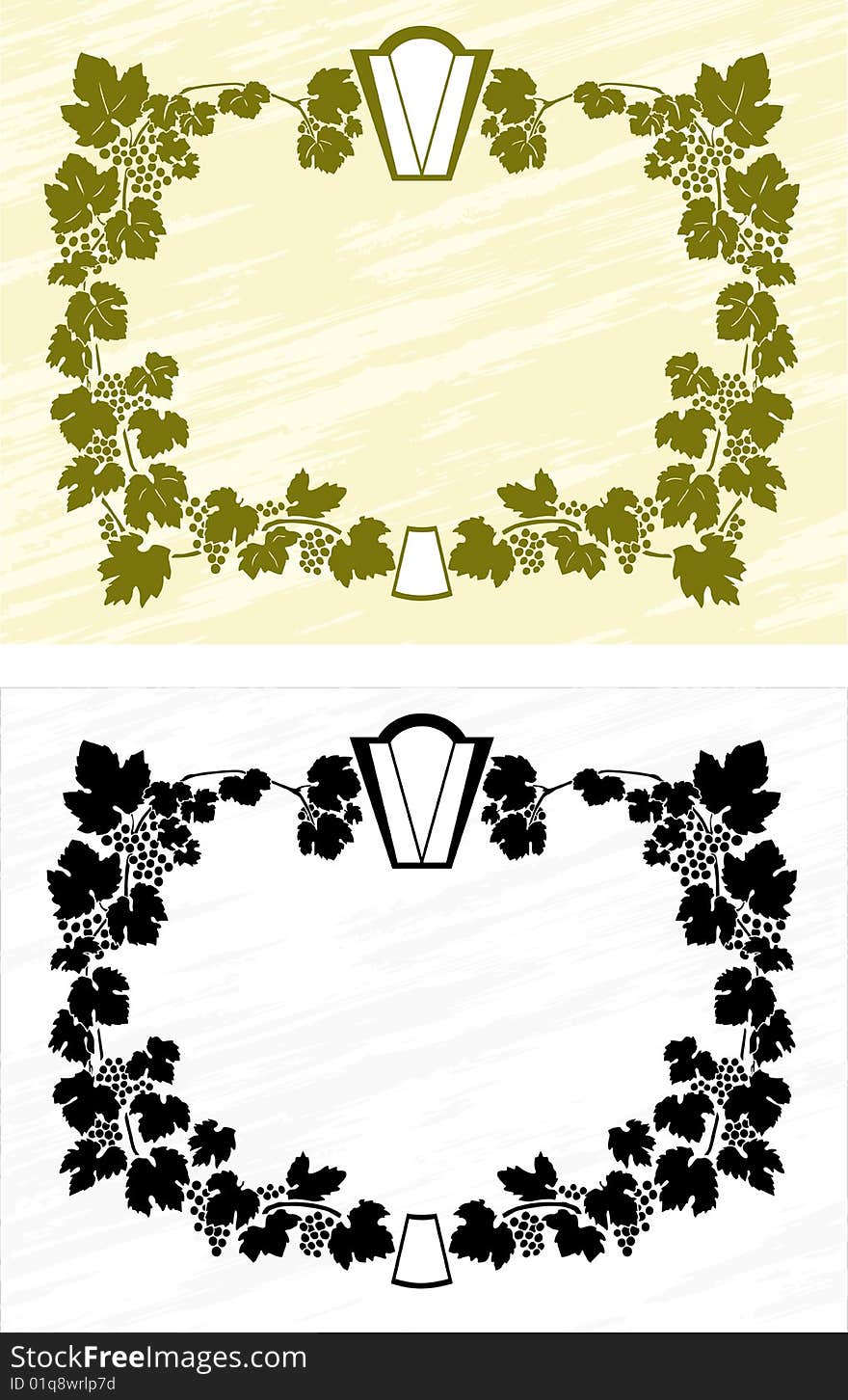 Two vine vignette for wine label