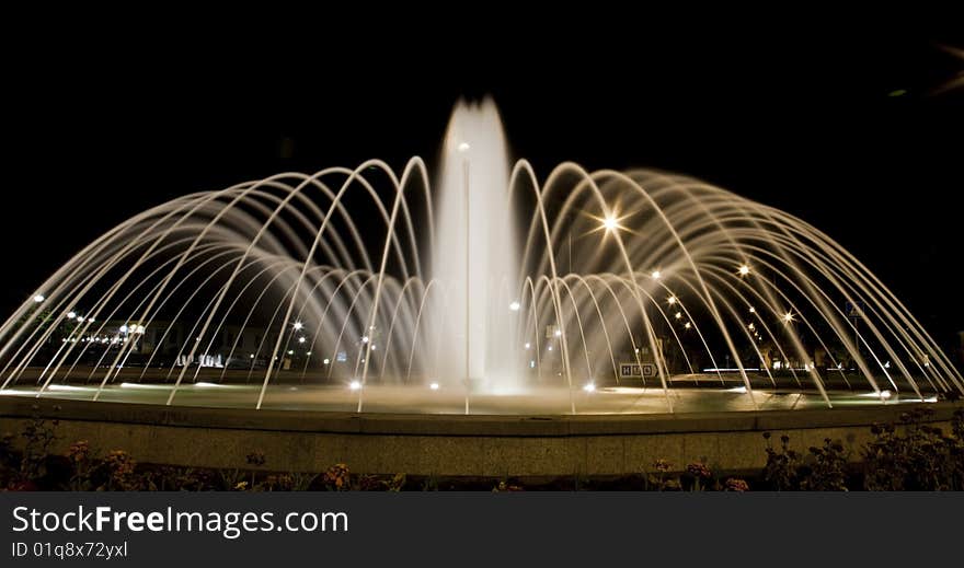 Fountain at night