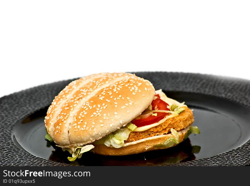 Photo of fresh chicken burger