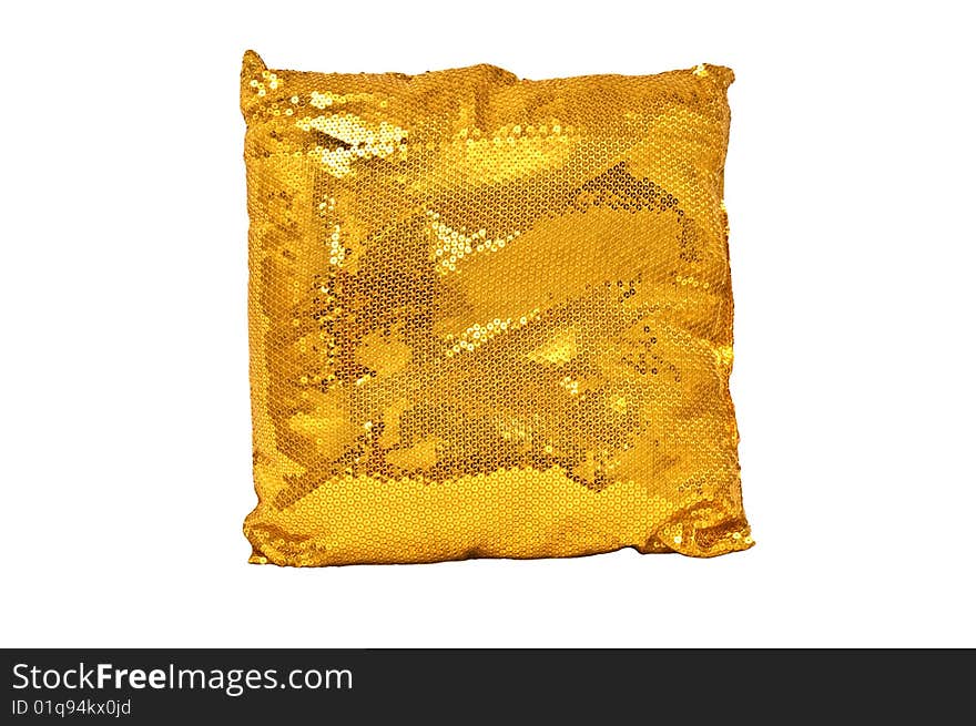 Golden sparkling pillow