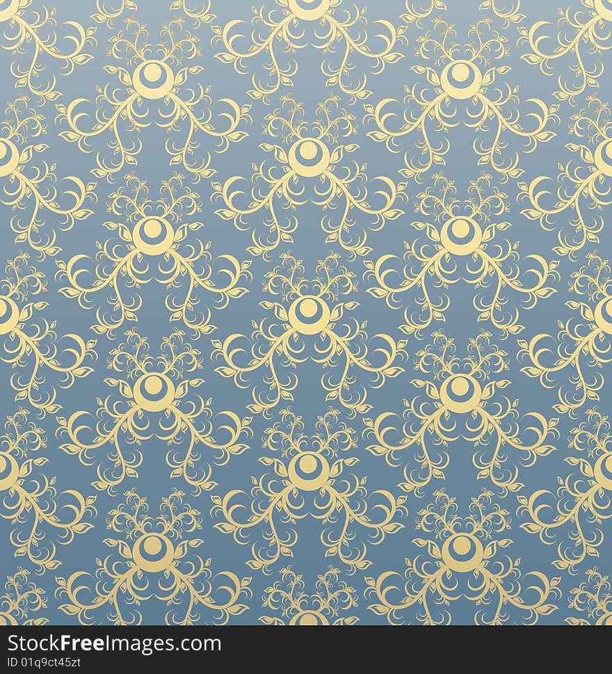 Vector art background with decorative floral ornament