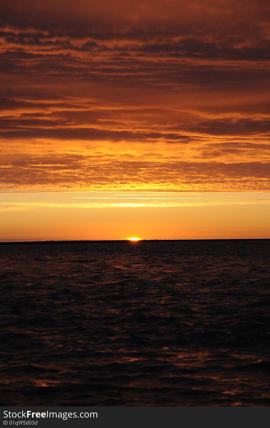 Splendid sunset with glory cloud