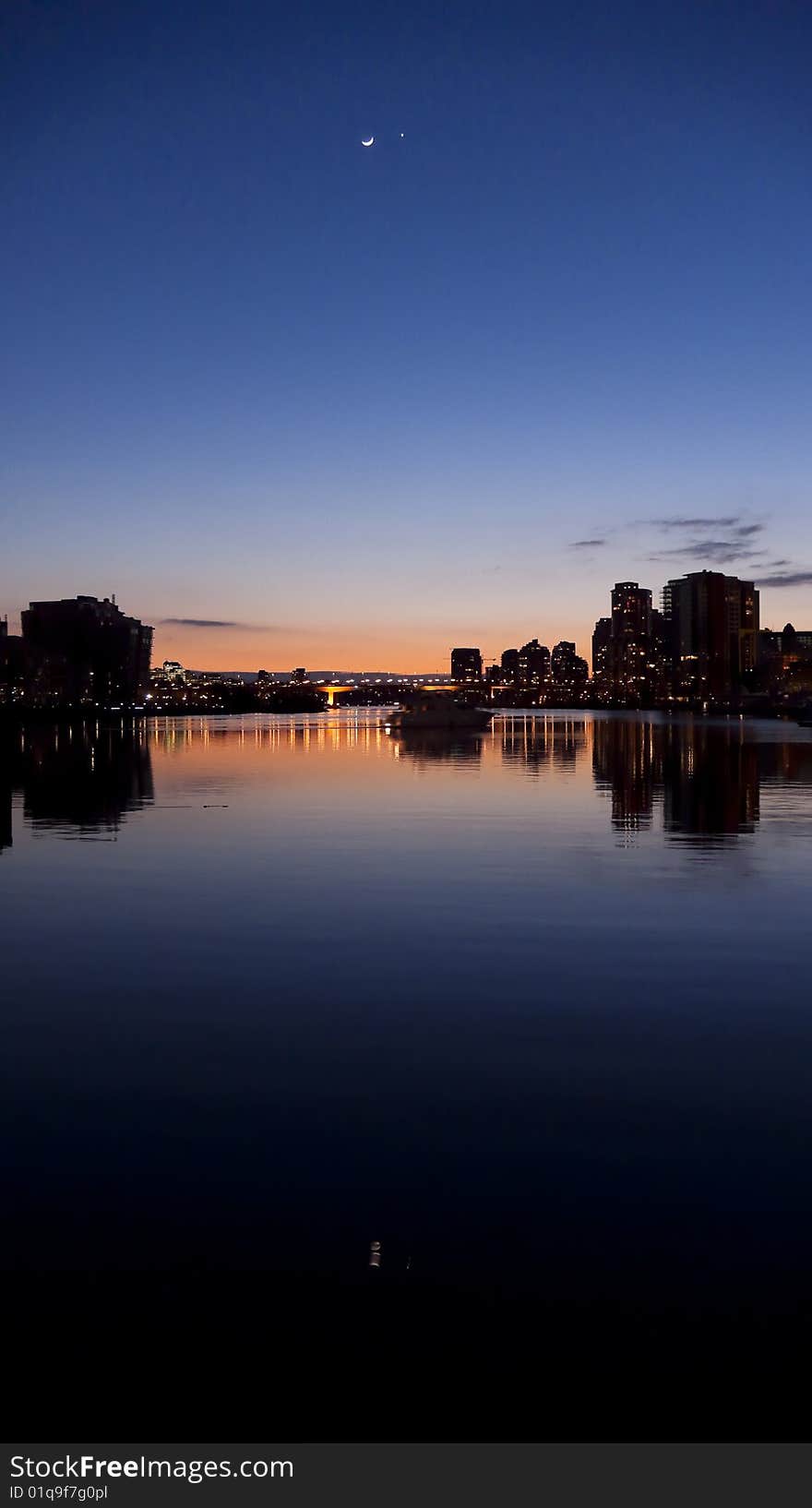 Venus and Moon over Vancouver