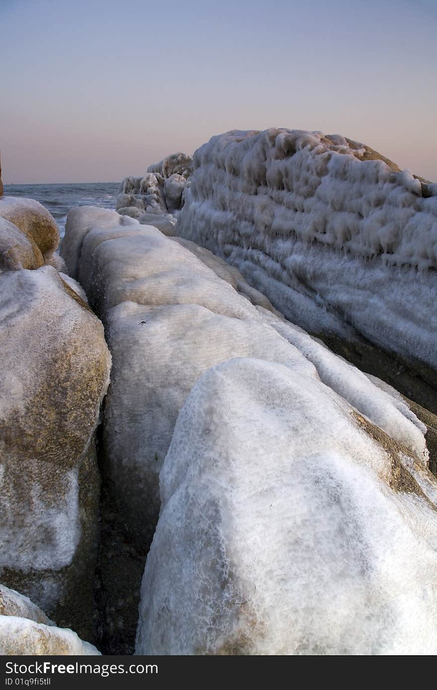 Winter is very thick ice into the sea. Winter is very thick ice into the sea