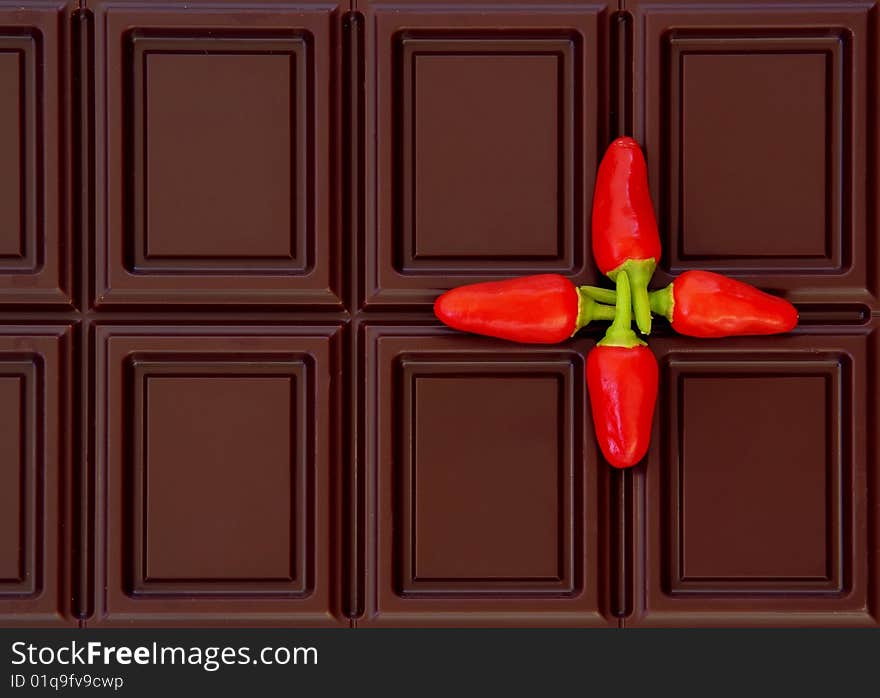 Chocolate and chili pepper