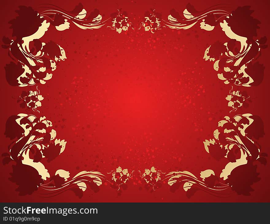 Vector background with floral frame. Vector background with floral frame