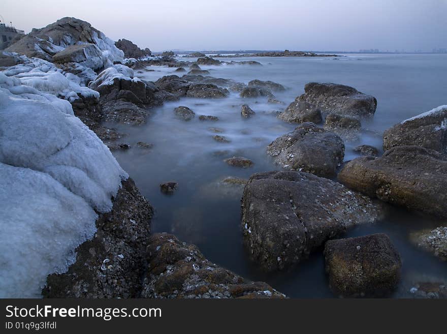 Winter is very thick ice into the sea. Winter is very thick ice into the sea