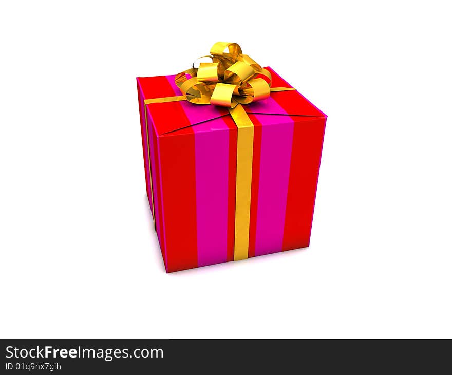 Gift box with a myriad of color lines