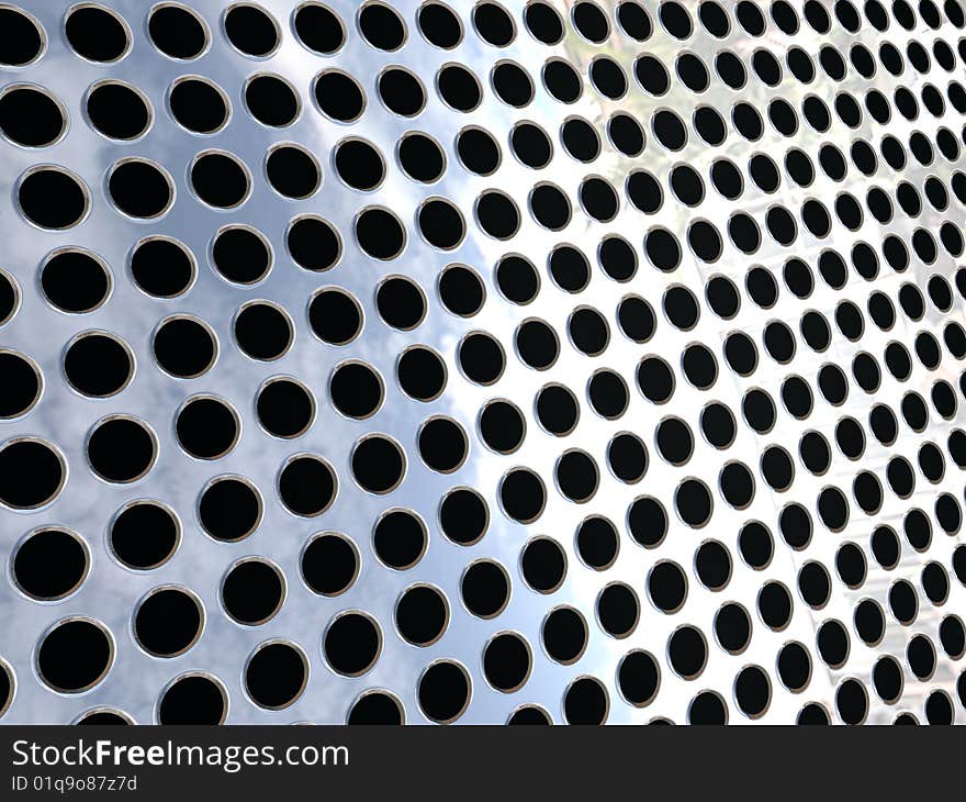 Silver Mesh / grid with circular holes