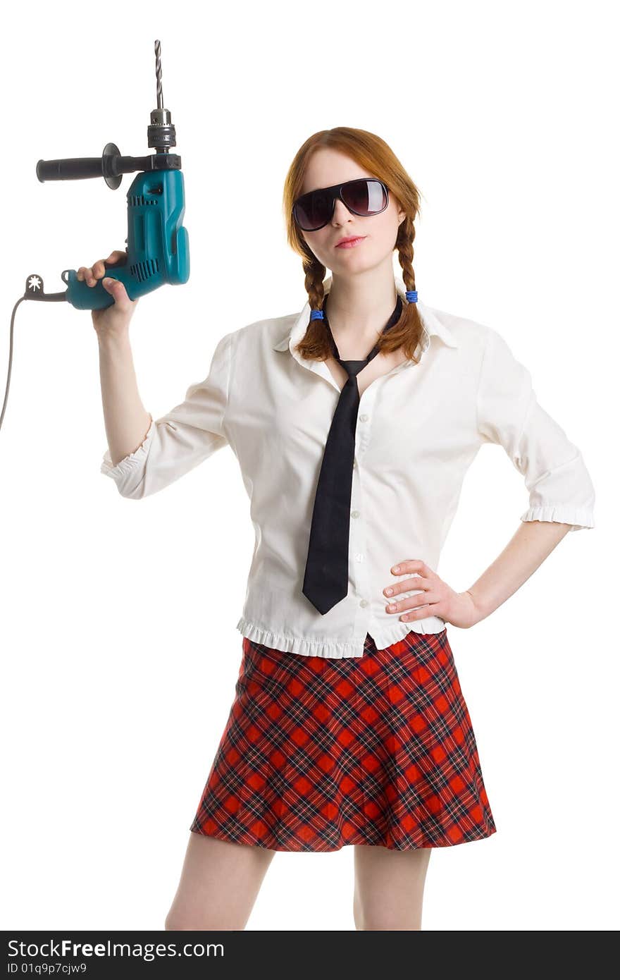 Girl with a drill