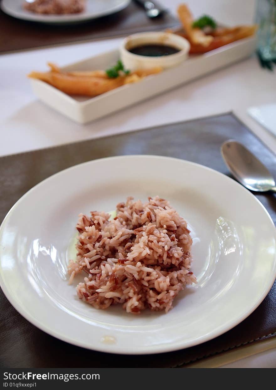 Red Rice in thailand resturant