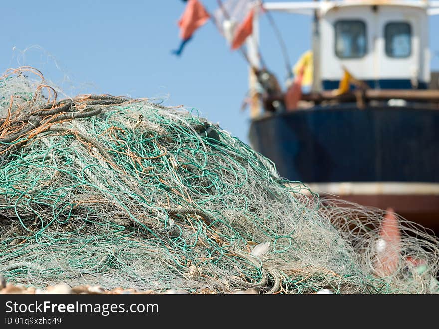 Fishing nets on the beach