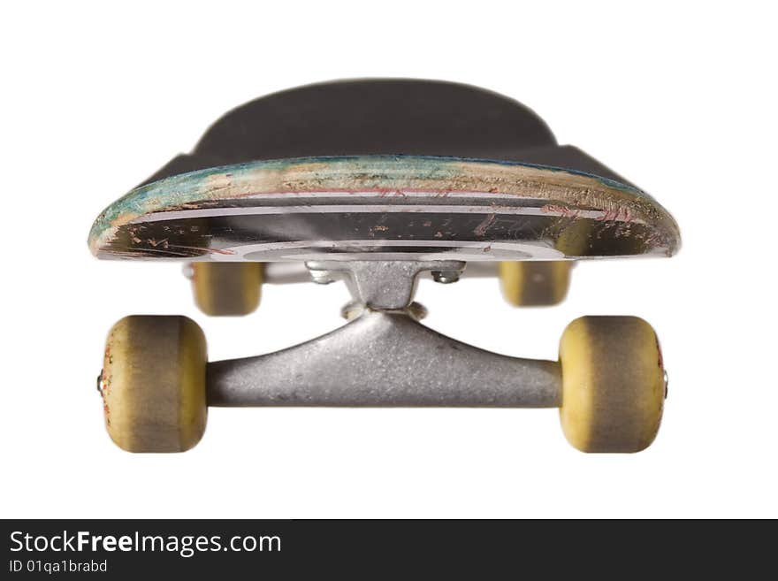 Front View Skateboard on White Background