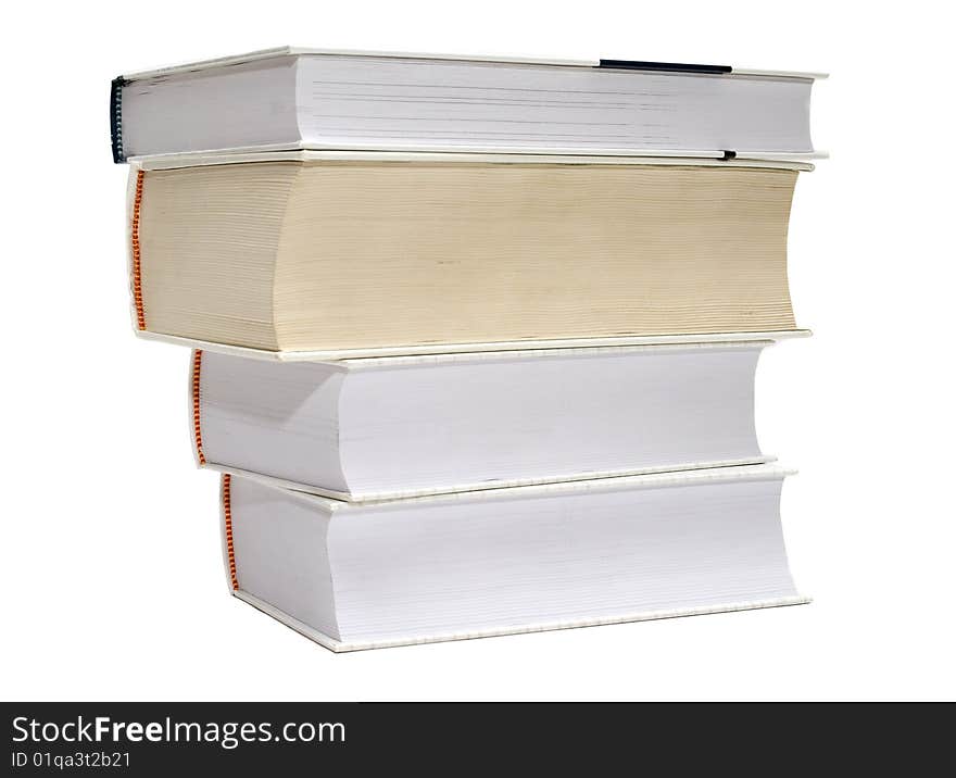 Stack of books isolated on white