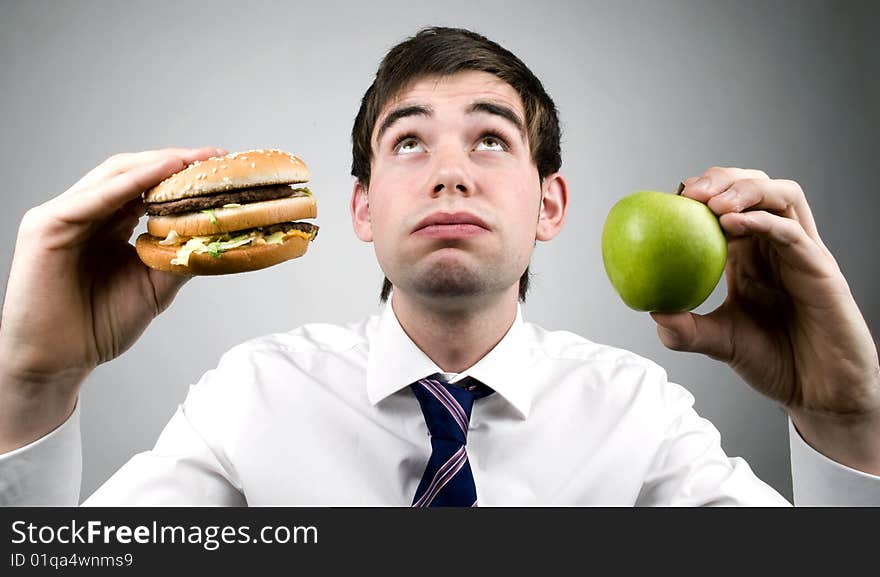 Burger or apple