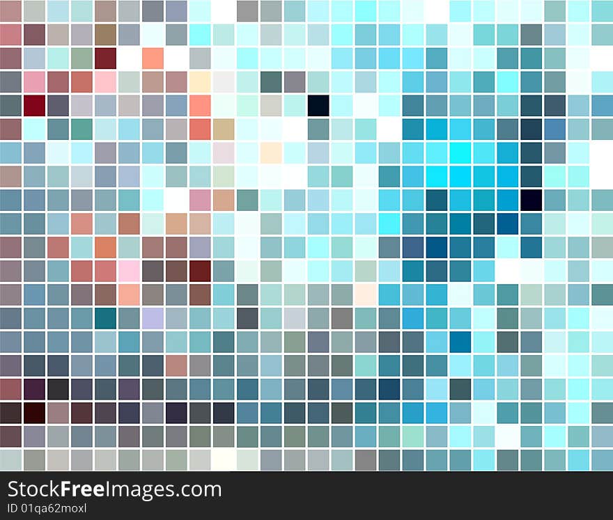 Abstract square tiled block mosaic background,  illustration. Abstract square tiled block mosaic background,  illustration