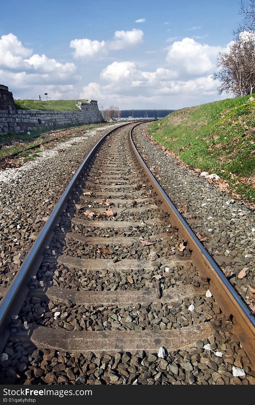 Railway that leads to faraway horizon. Railway that leads to faraway horizon.