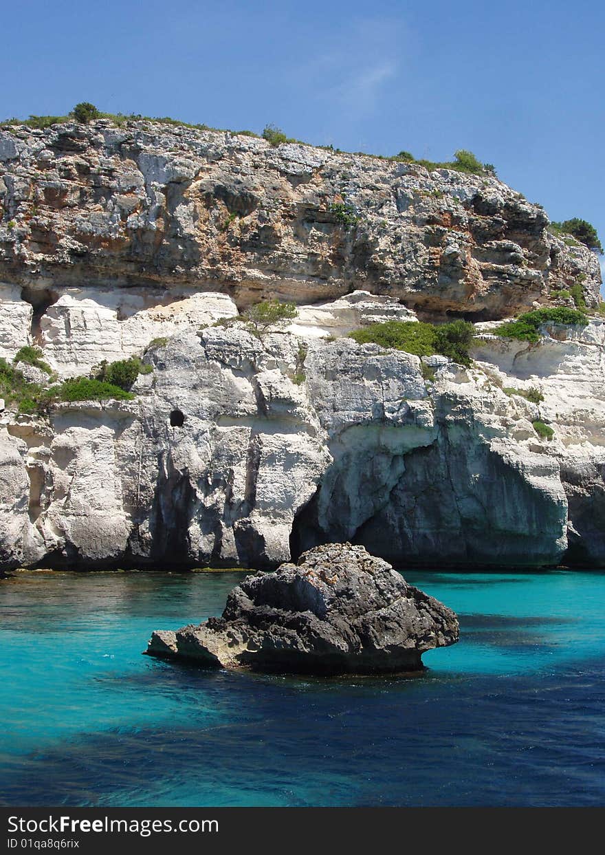 Blue lagoon on menorca spain