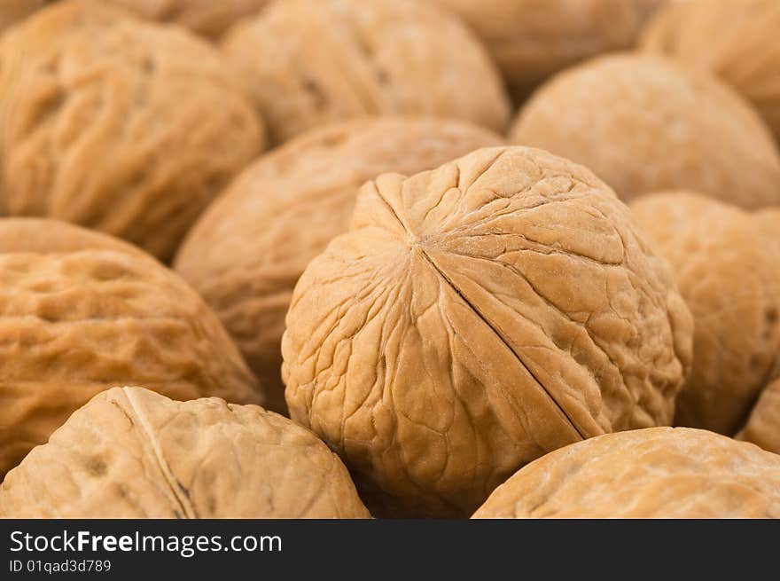 Background of walnuts.