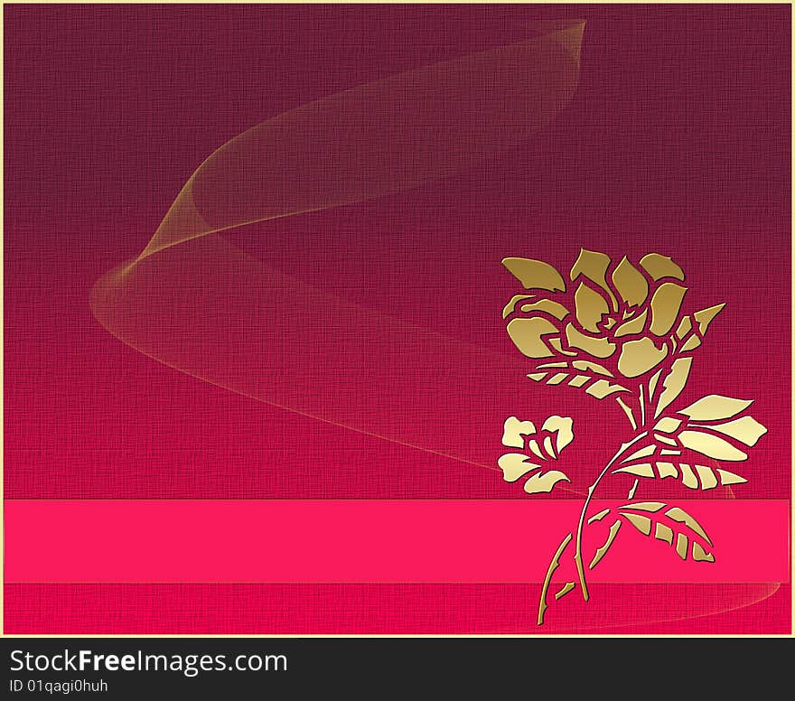 Card with a flower on red background