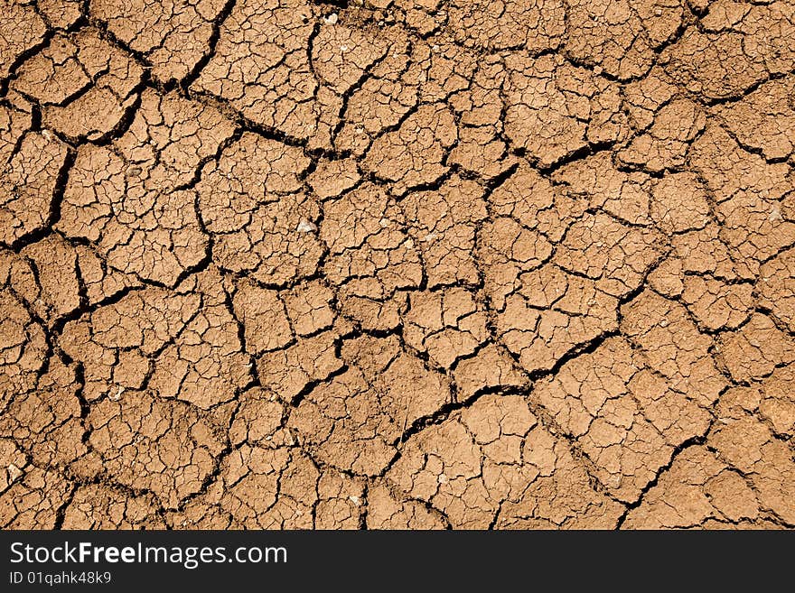 Dried Ground Texture. Red color.