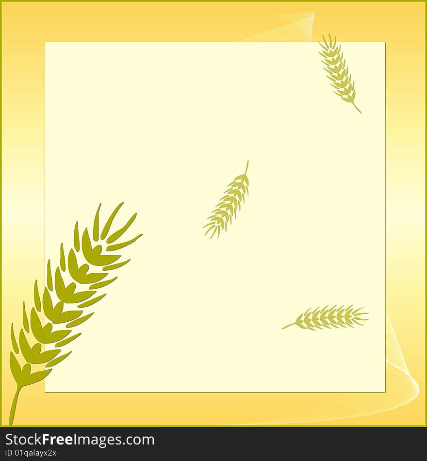 Card with a grain  on  background