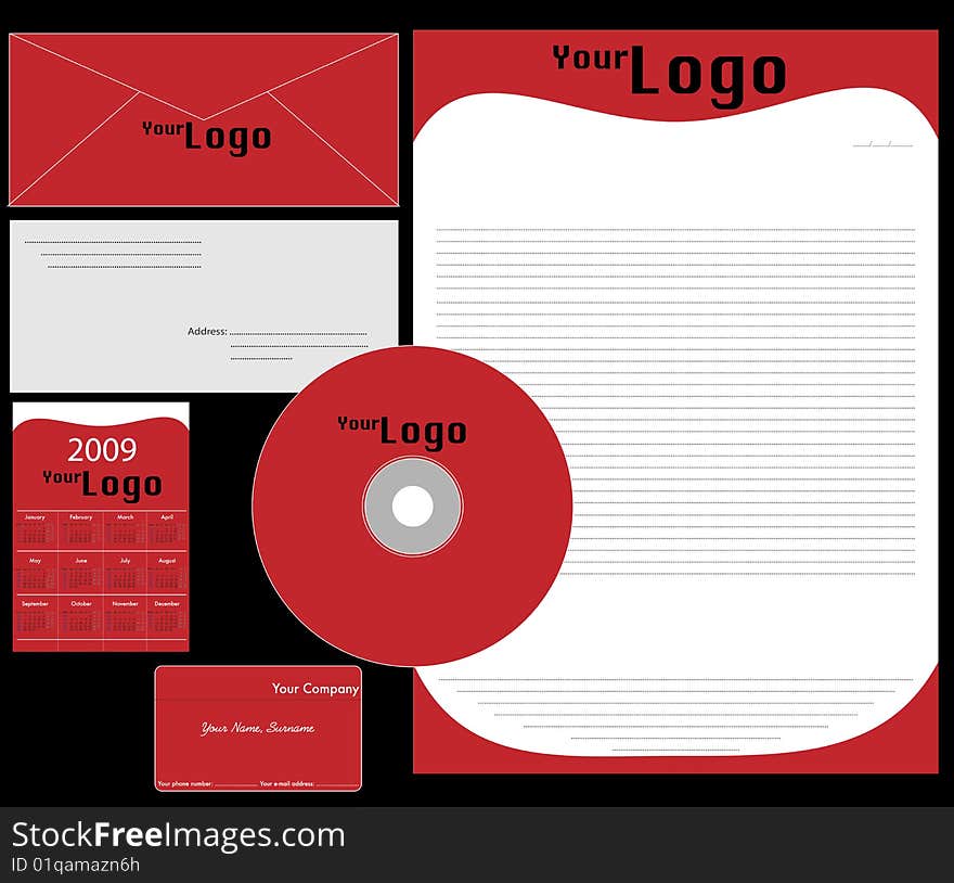 Corporate Identity Template Vector set (calendar, almanac, card)