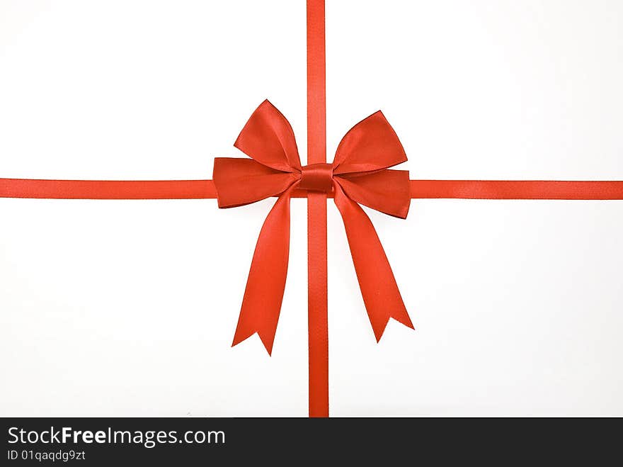 Red gift, ribbon, bow

isolated on white