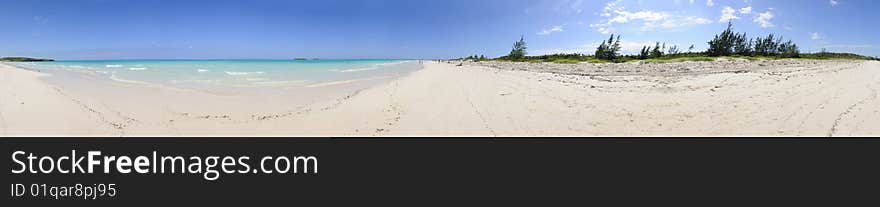 Panoramic view of tropical beach in cayo coco, cuba. Panoramic view of tropical beach in cayo coco, cuba