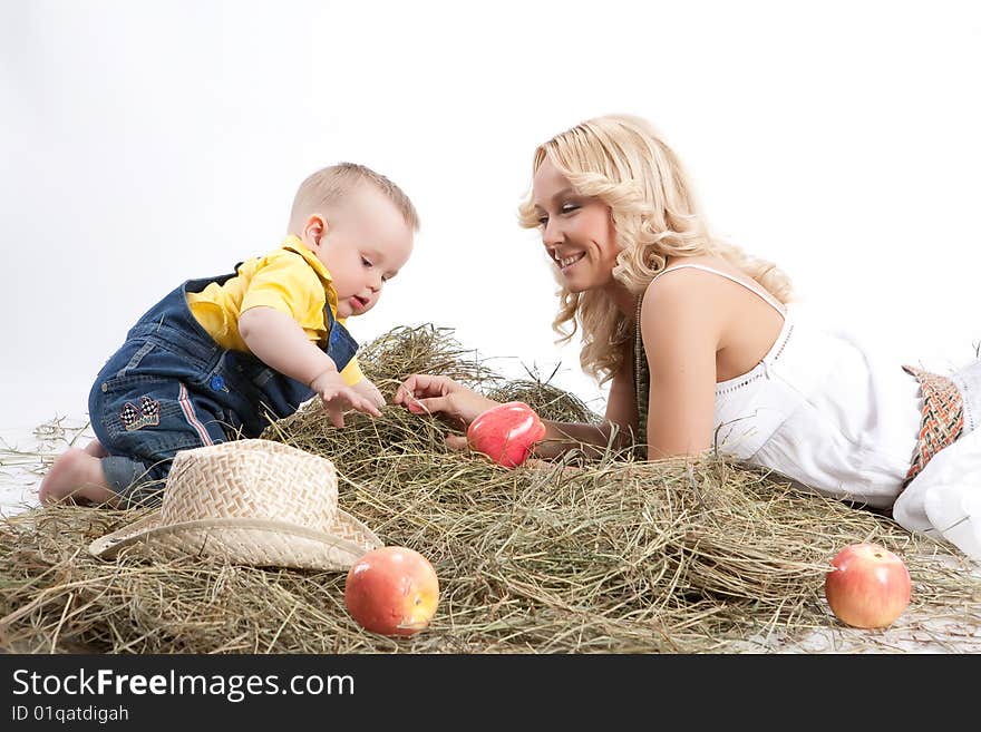 Young woman with her little son. Young woman with her little son