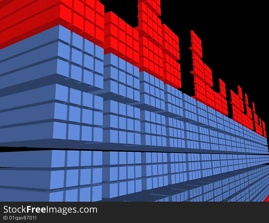 Equalizer bars also known as spectrum analyzer graph chart