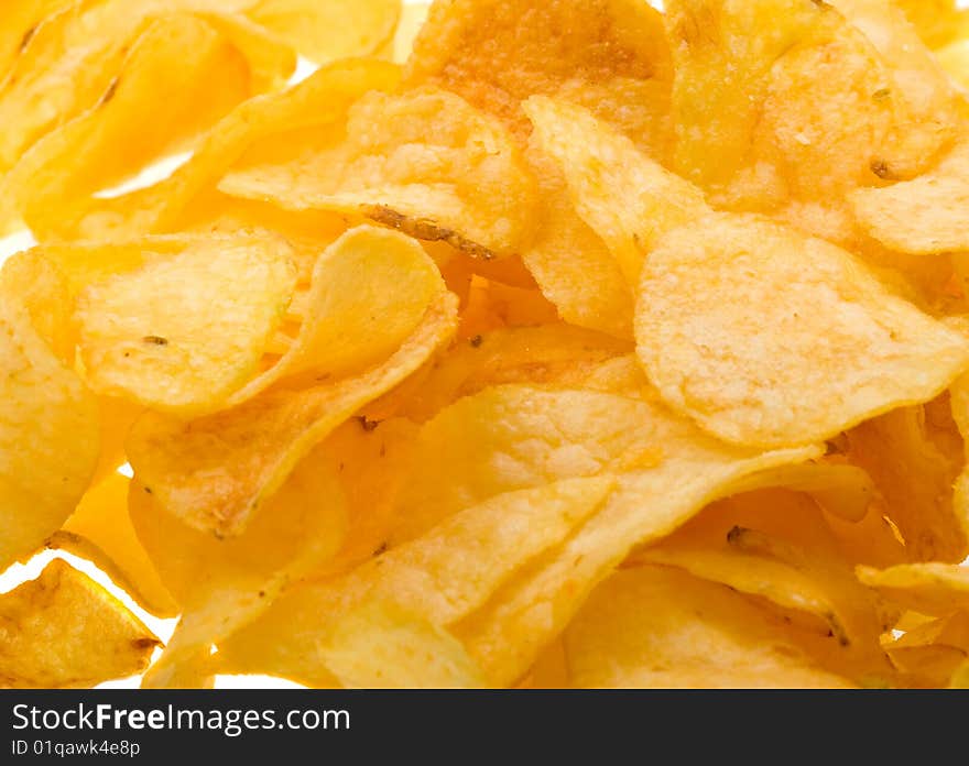 Close-up potato chips background