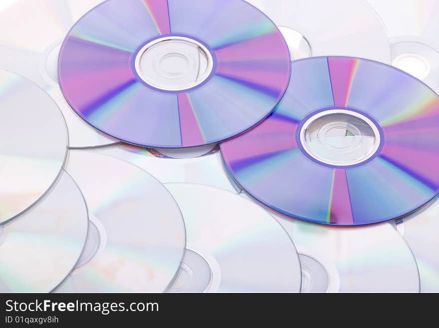 Background from the compact discs of CD and DVD