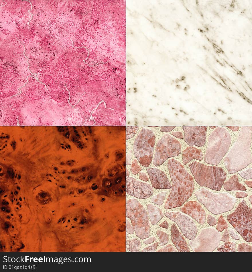 Set of marble slab surface texture